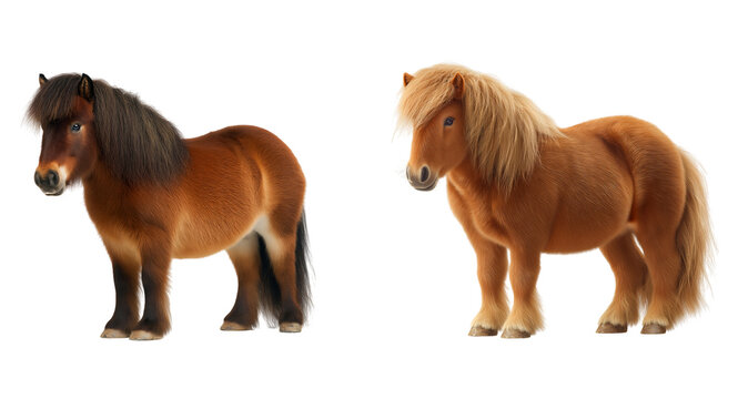 Fluffy Brown Icelandic Pony Standing isolated on a transparent background - Powered by Adobe