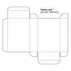 Cereal packaging box die line template
