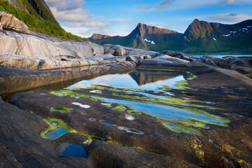 Fototapeta premium Tungeneset viewpoint on the coast of Senja Island, Norway