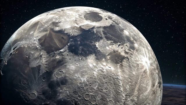 High Resolution Moon Surface Craters and Lunar Landscape Photography