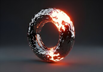 Liquid Metal Ring – Abstract Chrome Loop with Reflective Surface