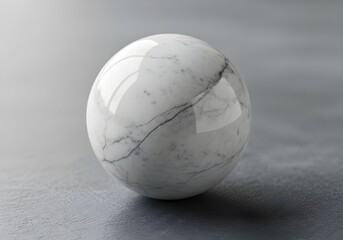 Marble Sphere Balance – Abstract Stone Object on Neutral Background