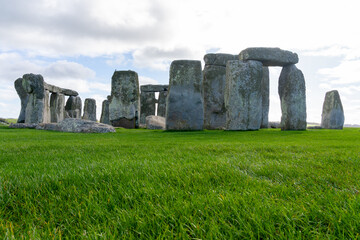 Naklejka premium View of Stonehenge, the prehistoric World Heritage Site of megaliths located on Salisbury Plain, United Kingdom.