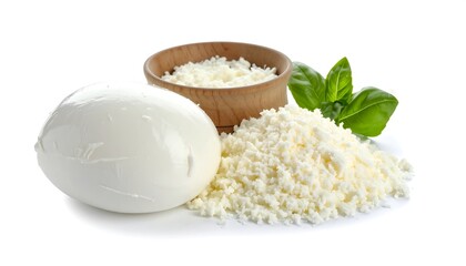Fresh mozzarella and grated cheese