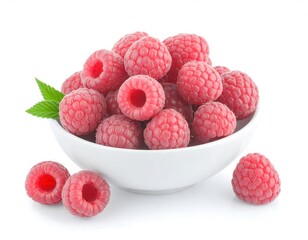 Fresh raspberries in a bowl