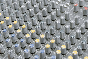 Part of audio mixing console