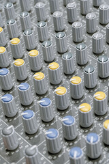 Part of audio mixing console