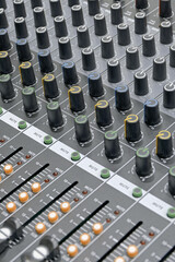 Part of audio mixing console