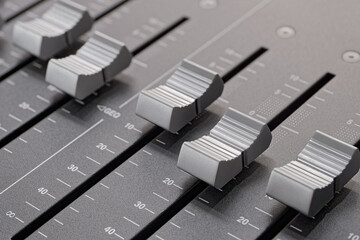 Part of audio mixing console