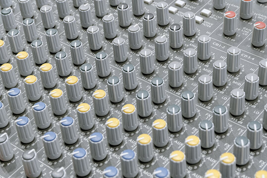 Part of audio mixing console