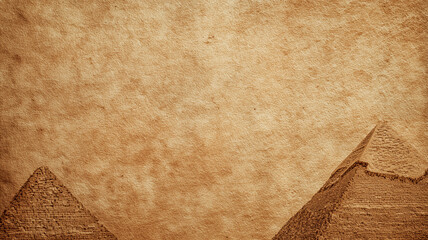 Ancient Egypt concept background with empty copy space. Egyptian pyramid horizontal banner, texture. Digital painting.