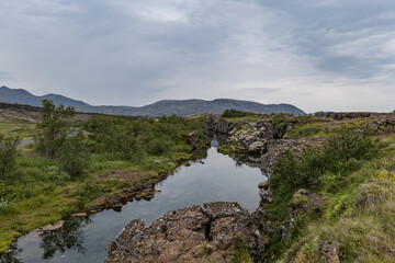 Fototapeta premium Flosagja canyon and river in Iceland