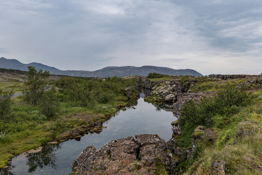 Flosagja canyon and river in Iceland