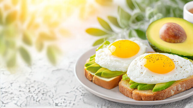Indulge in our delectable avocado toast paired with flawlessly cooked eggs, offering a nourishing and refreshing way to begin a bright morning