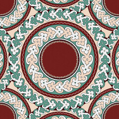 Tile With Circular Frame Vintage Medieval Decorative Patterns