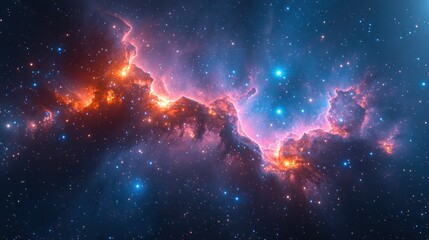 Cosmic nebula, vibrant hues, star dust