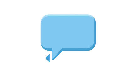 Naklejka premium Simple light blue speech bubble icon. Vector graphic for chat, communication, and social media dialogue on an isolated white background