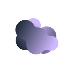 Abstract Fluid Gradient Shape in Purple and Lilac Colors