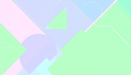 Colorful abstract design featuring various shapes and patterns in warm and cool tones on a white background