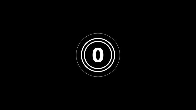 Simple Countdown. Countdown animation. Countdown movie from 5 to 0 number. Movie-style countdown Counting from 5 seconds. digital timer, Clock and watch. on a black background.