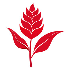  heliconia-red silhouette on white