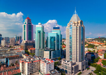 Urban scenery of Zhongshan Road business district in Qingdao, China