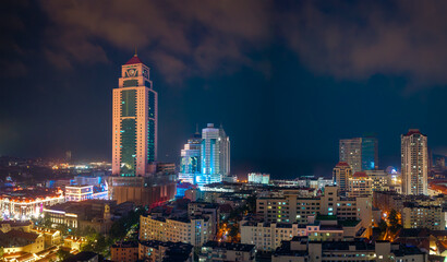 Urban scenery of Zhongshan Road business district in Qingdao, China