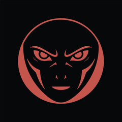 Angry Mask Face Logo  Villain Alien or Warrior Mascot