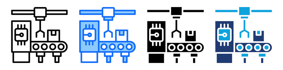 Smart Machine Icon Set Multi Style Vector Illustration