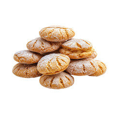 Homemade Almond Flour Cookies Isolated transparent on white background