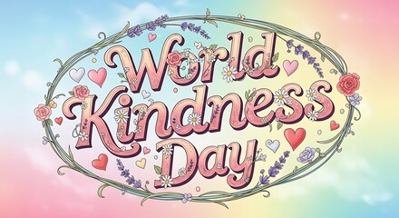 Celebrate World Kindness Day with love and floral decorations for a brighter, gentler world