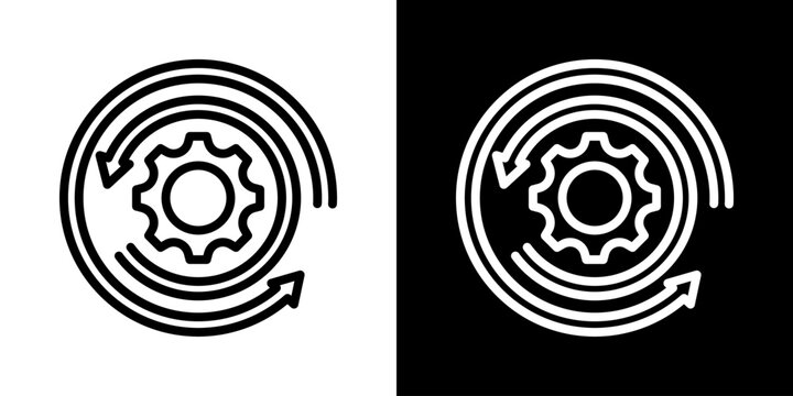 Processing Icon Of Line Black And White Style 