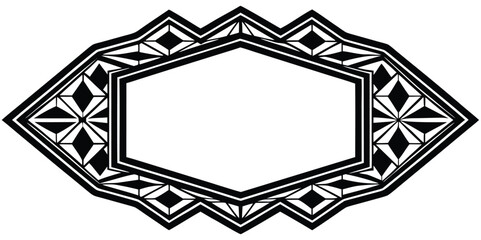 Geometric ornamental border with a central blank space for text or logos