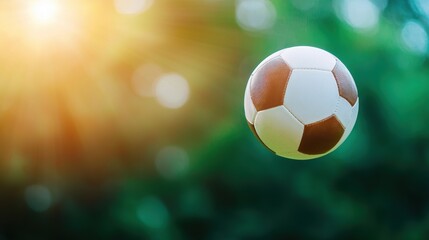 Naklejka premium Soccer Player attempting a bicycle kick, executing an impressive move in the heat of a match.