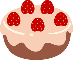 strawberry fruit cream cake birthday wedding party vector illustration