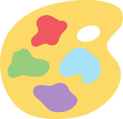 cute oil painting watercolor palette vector cartoon illustration