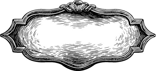 Fototapeta na wymiar Ornate vintage antique label frame with intricate engraving for retro design