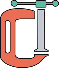 C-clamp representing workshop equipment, providing strong grip and pressure 