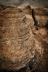 Volcanic strata frozen by time and erosion