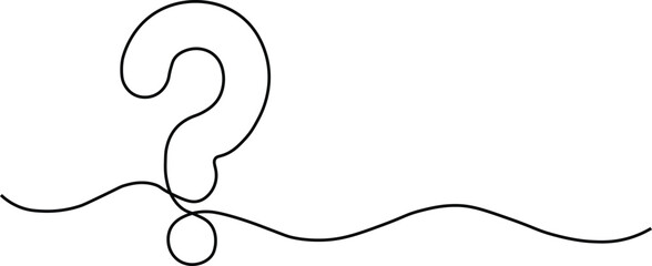 Single line drawing question mark symbol punctuation
