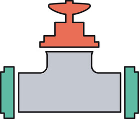 Valve controlling water flow in industrial pipeline