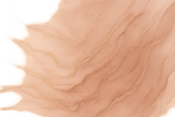 Peach gold marble fluid ink texture with transparent background