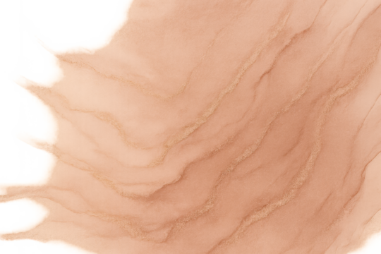 Peach gold marble fluid ink texture with transparent background