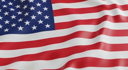 American flag waving with red, white, and and blue glory Stars and stripes forever.