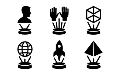 Fototapeta premium Silhouette icons: technology and innovation collection