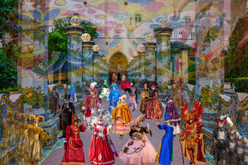 DREAM N°48 – Carnival dream in Venice, surreal masks and costumes in a fantasy cityscape