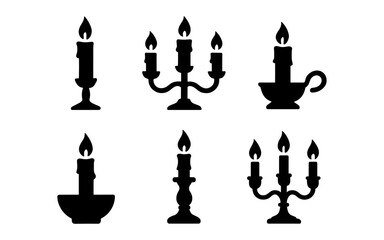 Obraz premium Elegant candle silhouettes: variety of classic and vintage designs