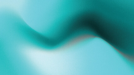 Abstract Bright Teal Blue Gradient Background with Flowing Shape and Vivid Grain Texture