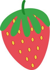 cute strawberry fruit vector cartoon illustration