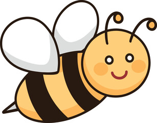 a cartoon bee with a smile on its face